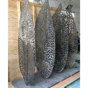 Laser Cut Decorative Privacy <strong>Garden</strong> <strong>Free</strong> <strong>Standing</strong> Tree Leaf Design Art Pattern Corten Steel Natural Rust Metal <strong>Screen</strong> - Product Image 3