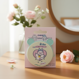 <b>Compact</b> <b>Mirror</b> With Cute Animal <b>Design</b>, Illuminated, Plastic Frame, Modern Style, ZAA Brand, Model CV-0019C, 8.4x9 Cm, Random Co - Product Image 2