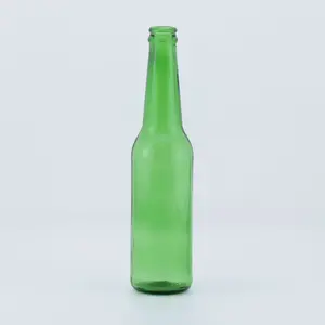 ขวดแก้วใส่เบียร์โซดาสีเขียวคอยาวขนาด500มล. พร้อมฝามงกุฎ