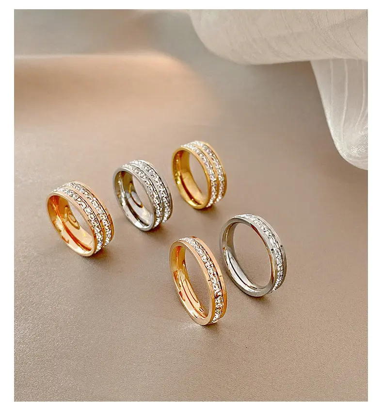 GT Low Cost Hochwertige Luxus Zirkon 18 Karat vergoldete Ringe Ehering Ring Full Diamond Ring Frau Mann