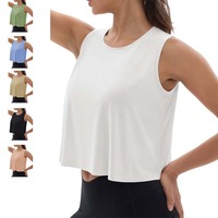 Kaos Crop Top Musim Panas Logo Kustom untuk Wanita, Model Longgar Kerah Bulat Putih Gaya Kasual Grosir