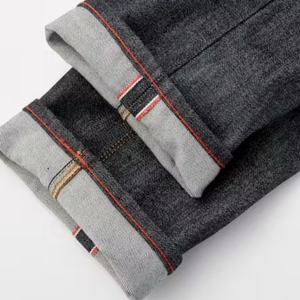 Jeans de Mezclilla Ajustados con Logotipo Personalizado ShanLai, Jeans para Hombre con Cierre Frontal de Botones Vintage y Lavado Selvage - Product Image 5