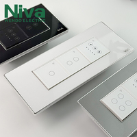 Interrupteur intelligent Niva, télécommande Wi-Fi, panneau tactile en verre, cadre en acrylique, interrupteurs muraux modulaires personnalisés