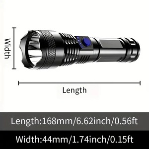 ไฟฉาย LED แบบชาร์จไฟได้ ระยะลำแสง 200-300 เมตร พร้อมหน้าจอแสดงผลสำหรับใช้ในกรณีฉุกเฉินกลางแจ้ง - Product Image 5