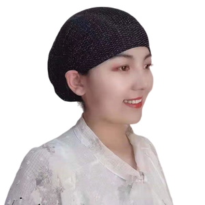 หรับผู้หญิงผ้าโพกหัวผ้าโพลีเอสเตอร์ผูกโบว์แบบปรับแต่งได้หมวกแก๊ปผ้าโพกหัวสไตล์อาหรับพิมพ์ลายระบายอากาศได้ผ้าทอสี่ชิ้น - Product Image 1