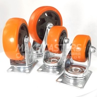Roulette plaquée zinc orange avec frein roulette de chaise roulette à usage moyen PVC PP 2.5 3 4 5 pouces pour roue de chariot de meubles