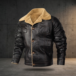 OEM Custom Genuine Leather 100% Cotton Lining High Quality Casual Loose Winter Zipper Front <b>pilot</b> Flight <b>Jacket</b> Quick Dry - Product Image 2