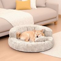 Maßgefertigtes Plüsch-Hundebett Weich Komfortabel und Warm Rundes Haustier-Katzenbett für Mittelgroße und Kleine Hunde Sofa-Bett Donut-Form