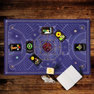 अद्वितीय डिजाइन कस्टम आकार डिजिटल मुद्रित 100% कपास कपड़े आयत ज्योतिष वर्ग वेदी मेज़पोश टैरो कार्ड टेबल कपड़ा - Product Image 5