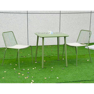Nhà Máy Giá sắt khung Bàn Ngoài Trời ghế Bộ Vườn thoải mái 1 + 2 bàn ghế Bộ - Product Image 3