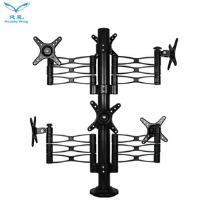 6In1 Metal Fixed Tv Mount Full Motion Height Adjustable Screen Tv Stand Multiple Monitor Holder Stand Monitor Arm