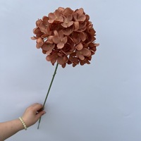 Fleurs d'hortensia en tissu de soie artificielle, 117 pétales, multicolores, sphériques, style naturel, décoration de mariage et de maison