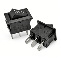 Interrupteur à bascule KCD11 miniature 3 positions 10x15mm 2/3 broches 3A 250V/6A 125V Mini ON-OFF-ON Tactile