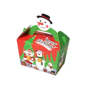 Venta al por mayor cajas de pasteles de-Regalo de Navidad de embalaje de cajas de Eve Pastel de galletas dulce cesto de caramelo de la caja de papel