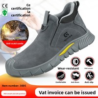 Chaussures de sécurité anti-étincelles pour hommes, été, anti-écrasement, anti-perforation, embout en acier, à enfiler, pour chantier, design respirant