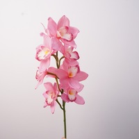 Fleur artificielle unique en latex toucher réel, grande tête de Cymbidium, faite à la main, pour décorations de mariage et de fête