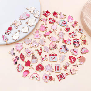 Colgante de Aleación de Zinc con Diseño de Oso de Chocolate con Corazón y Aceite que Gotea, Estilo Dibujos Animados, Color Rosa, para el Día de San Valentín, Accesorios de Joyería DIY - Product Image 4