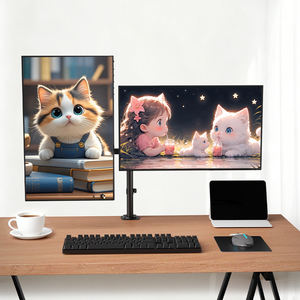 Supporto Economico da Scrivania <span class=keywords><strong>per</strong></span> Due <span class=keywords><strong>Monitor</strong></span> con Bracci Regolabili in Altezza, Bracci Doppi Girevoli con Inclinazione di 90 Gradi <span class=keywords><strong>per</strong></span> Schermi da 13-27 Pollici - Product Image 6