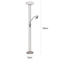 Lampe de sol d'angle de luxe avec variateur de lumière à bouton rotatif et lustre intégré pour salon intérieur