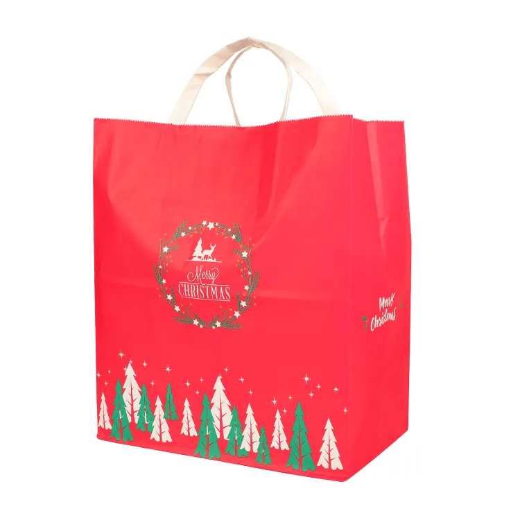 제조 도매 친환경 재활용 내구성 크리스마스 선물 종이 가방 중국에서 소스 공장