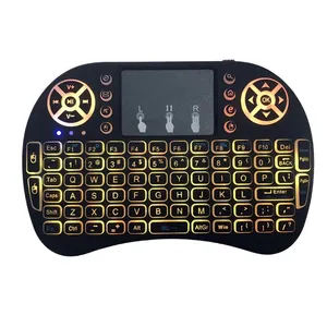 De gros gaming clavier contrôle-Mini-clavier sans fil Air Mouse, 2.4GHz, rétroéclairé à 7 couleurs, i8, pour Android TV, BOX TV, ordinateur, télécommande de jeu