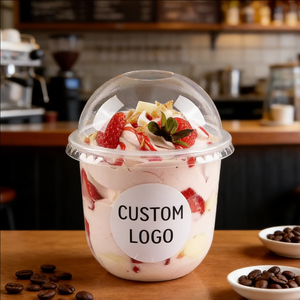 ถ้วยพลาสติกแบบใช้ครั้งเดียวขนาด 6 ออนซ์ 32 ออนซ์ ผนังชั้นเดียว 90 มม. พร้อมฝาแบบมีร่อง สำหรับใส่โยเกิร์ตและของหวาน - Product Image 6