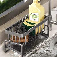 Égouttoir multifonctionnel de cuisine moderne Skylark avec évier, rangement pour détergent à vaisselle, conception en fil d'acier pour plan de travail