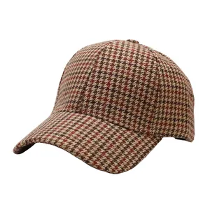 Spring And Autumn Houndstooth Baseball Hat Custom Design 6-panel Sports Hat Unisex Polyester Baseball Hats