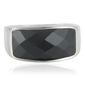yunnique Women's Geometric Black Gemstone <b>Ring</b> Stainless Steel Bezel Setting Gift Jewelry 210126 - Product Image 1