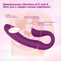 Ylove - Juguetes Sexuales Vibradores Potentes de Silicona Líquida Suave ABS de Doble Cabeza para Mujeres, 10 Modos, Dildo, Vibrador Vaginal, Masajeador
