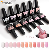 Venalisa 7.5ml Base Caoutchouc Colorée Semi-Transparente pour French Manucure, Vernis Gel UV/LED Camouflage Soak Off
