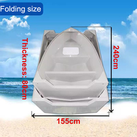 Bateau en plastique PE de 4,6 m, pliable, à 2 nœuds, avec moteur, empilable, kayak en PE, bateau de pêche en plastique, vente en gros
