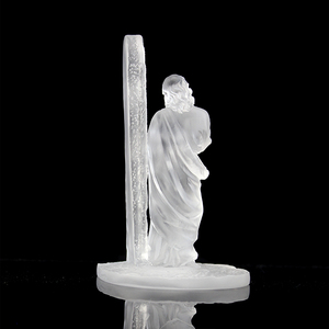 Estatua de Jesús artesanía Liuli vidrio para decoración del hogar Fengming fábrica al por mayor 0,9 kg embalaje de regalo BLANCO arte popular Cristal de <span class=keywords><strong>Murano</strong></span> - Product Image 5