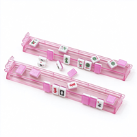 Supports de Mahjong Américains en Plastique Rose Transparent de Qualité Supérieure et Durables (20 et 17,5 Pouces) – Accessoires pour Jeu de Mahjong