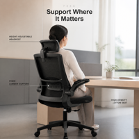 Fauteuil ergonomique moderne en mousse avec hauteur réglable et base pivotante pour bureau à domicile et chambre