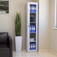 Archivador de Acero de Una Puerta con Puerta de Vidrio, Diseño Moderno, Cerradura Individual, Fácil de Transportar, para Oficina y Hogar, Pequeño