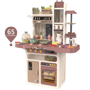 Ensemble de cuisine jouet de 93,5 cm de haut avec 65 pièces, lumières, musique et fonction de distribution d'eau, pour jeu d'imitation, cadeau pour enfants - Product Image 1