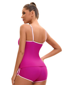 Maillot de bain de fitness écologique pour femmes européennes et américaines-Motif solide imprimé découpé dans le dos-Design Sexy Plus Size - Product Image 6