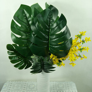 Feuilles artificielles de Monstera Queyiyi, 30cm-100cm, vertes, décoration intérieure, accessoires de mariage - Product Image 2