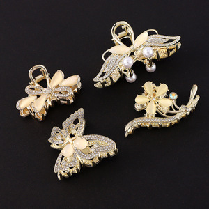 กิ๊บติดผมรูปผีเสื้อ โลหะผสมคริสตัล ขนาดกลาง 13 ซม. สำหรับผู้หญิง งานปาร์ตี้ เครื่องประดับศีรษะ - Product Image 4