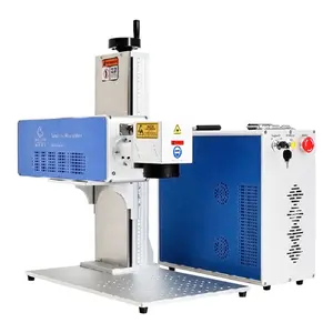 Topkwaliteit Pu Riem Rubber Flessen Logo Printer Draagbare Galvo Co2 Laser Markering Machine 30W