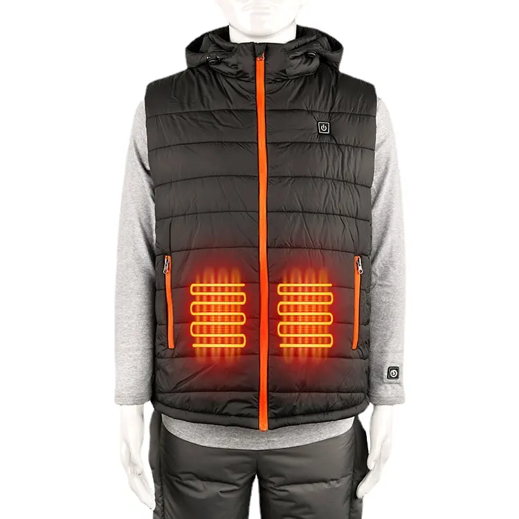 Gilet chauffant pour homme avec capuche et poches rétractables-Léger et électrique pour l'hiver