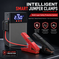 Kit d'urgence routier : Démarreur de batterie avec pompe à air, gonfleur de pneus, batterie externe USB et lampe LED pour les propriétaires de voitures en voyage hivernal