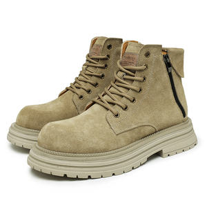 Botas de Trabajo de Cuero Impermeables para Hombre, Botas de Trabajo de Tobillo de Cuero, Botas Cómodas de Cuero - Product Image 1