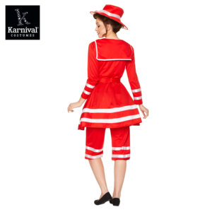 ODM, venta al por mayor, traje de baño femenino rojo de los años 20, traje de baño de dos colores para mujer, disfraces de juego de Cosplay para fiesta de Carnaval de Halloween - Product Image 4