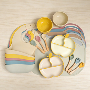 Assiettes <span class=keywords><strong>d</strong></span>'alimentation pour bébé en silicone sans BPA personnalisées avec ventouses et compartiments de forme spéciale pour les aliments - Product Image 1