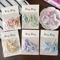 Ikat Rambut Elastis Anak Perempuan Gaya Korea Mini, Manis & Lucu, Pita Kain Bunga, Ikat Rambut Jepit, Untuk Pesta & Penggunaan Sehari-hari