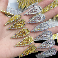 Bordure en plastique à franges de 3,8 cm de large, à coudre, avec strass, pour robe, décorative, argentée, dorée, appliques en plastique, garniture