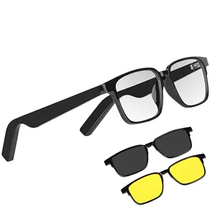 Homens Moda Óculos De Sol Sem Fio BT Hands-Free Calling Eyewear IP4 Impermeável Lentes Polarizadas KX32 Óculos Inteligentes