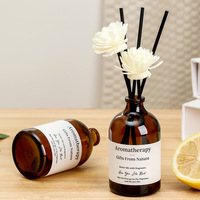 Décoration d'intérieur, diffuseur de parfum à bâtonnets en verre vide pour huiles essentielles, surface lisse et plate, logo personnalisé, couleur et emballage